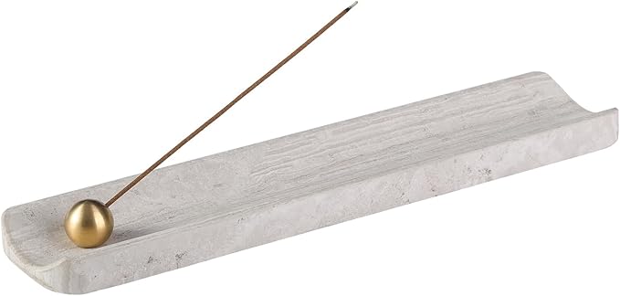 Koville Natural Marble Incense Holder, Incense Holders for Sticks, Incense Burner Holder, Ideal for Meditation and Relaxing, Easy to Clean(White Wooden) - Bloomnest