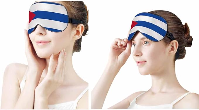 Cuba Waving Flag Sleep Eye Mask Cuba National Flag Men Women Sleep Mask with Adjustable Strap Eye Cover Eye Shade for Travel, Nap,Meditation - Bloomnest