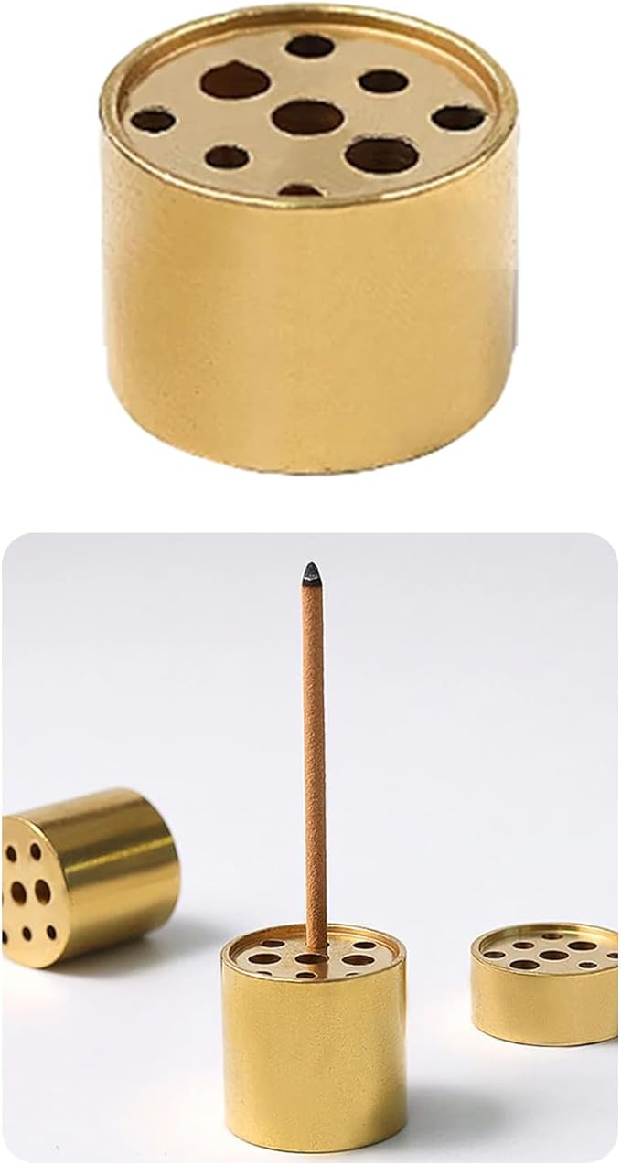 Brass Incense Holder with 9 Holes, Medium Incense Stick Holder for Meditation Yoga Relaxation, Alloy Burner for Traditional Japanese Nepal Sticks, Home Office Decor - Bloomnest
