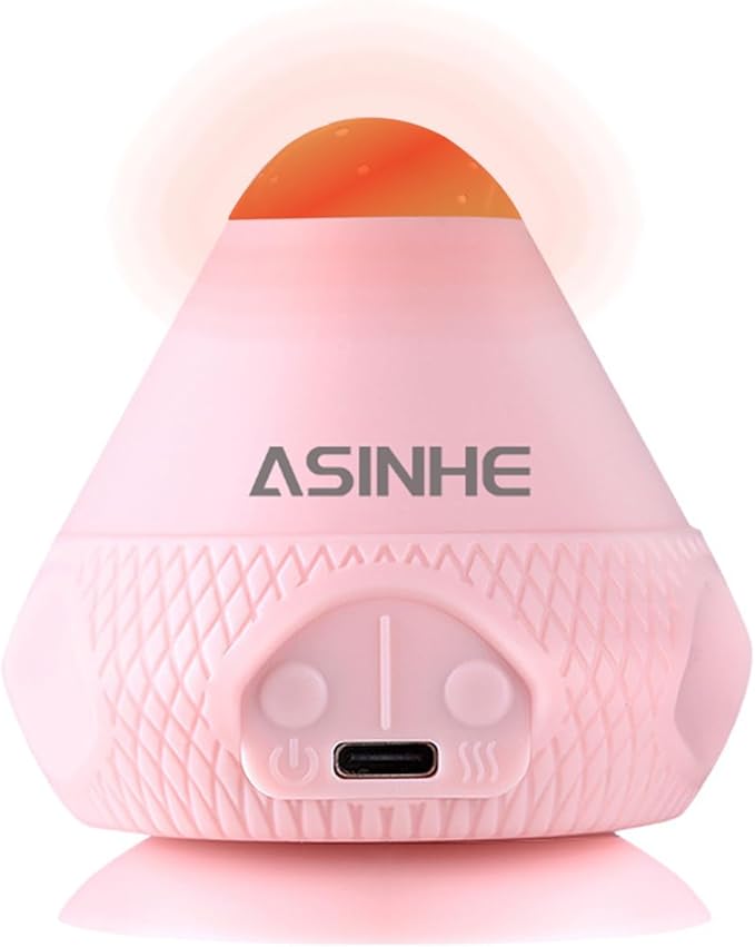 Massage Ball with Heat, Vibration Trigger Point Ball Silicone Self Massager for Deep Tissue Massage, Foot, Shoulder, and Lower Back, Rechargeable Vibrating Exercise Massage Device (Pink) AsinheInc