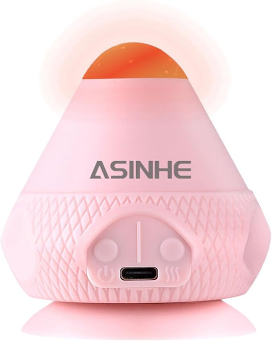 Massage Ball with Heat, Vibration Trigger Point Ball Silicone Self Massager for Deep Tissue Massage, Foot, Shoulder, and Lower Back, Rechargeable Vibrating Exercise Massage Device (Pink) AsinheInc