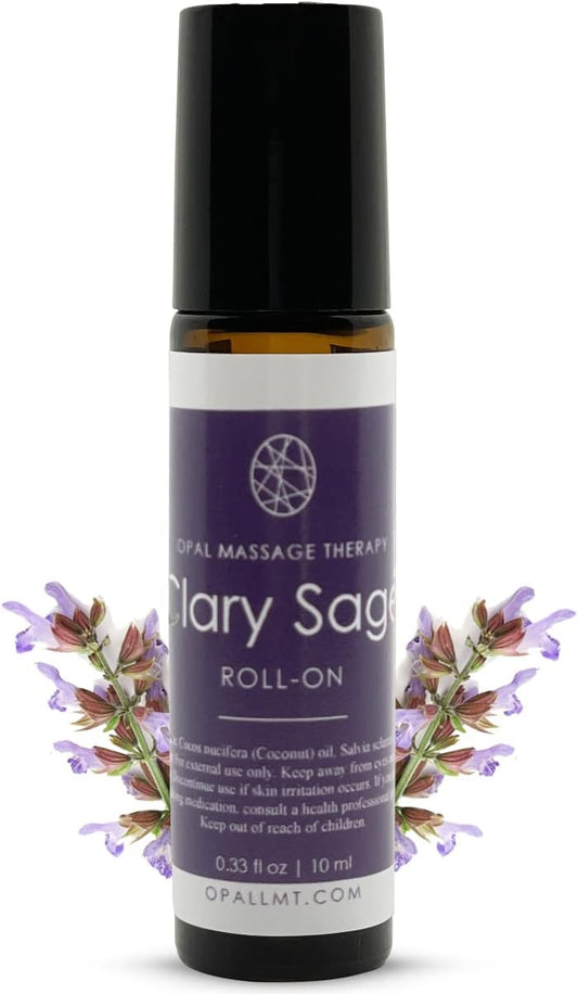 Premium Essential Oil Roll On Opal Massage Therapy (Clary Sage)