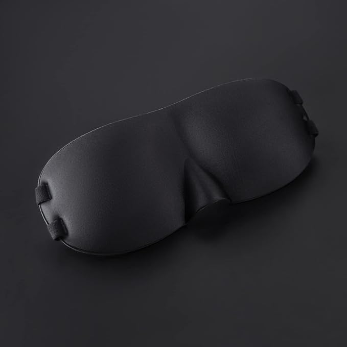 ALASKA BEAR Sleep Mask 2 Straps, Deep Concave Molded Foam Mask with Convex Eye Cups and Light Blocking Nose Contour, Two Adjustable Elastic Bands Stay on Head w/o Slipping, Black - Bloomnest