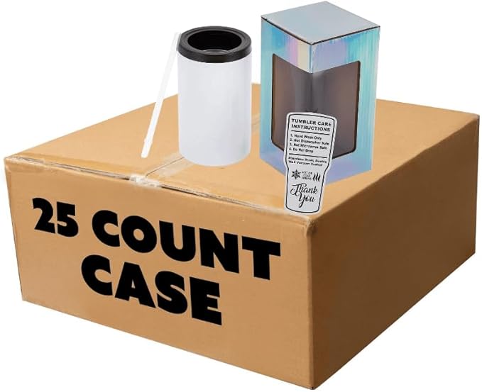 makerflo 12 oz Thick Duozie Sublimation Blank Tumbler Pack of 25 with Lid and Straw | Craft-Ready for DIY Gifts & Personalization (Sublimation, Epoxy, UV DTF, Vinyl, and Laser Engraving) - Bloomnest