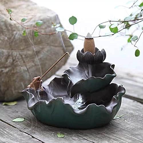 Set of 9 Backflow Incense Cones Gift Variety Pack - White Sage, Dragons Blood, Palo Santo, Jasmine, Lavender, Ocean, Sandalwood, Cinnamon, Rose for Waterfall Aromatic Smoke Fountain Haze Falls FOUCILO