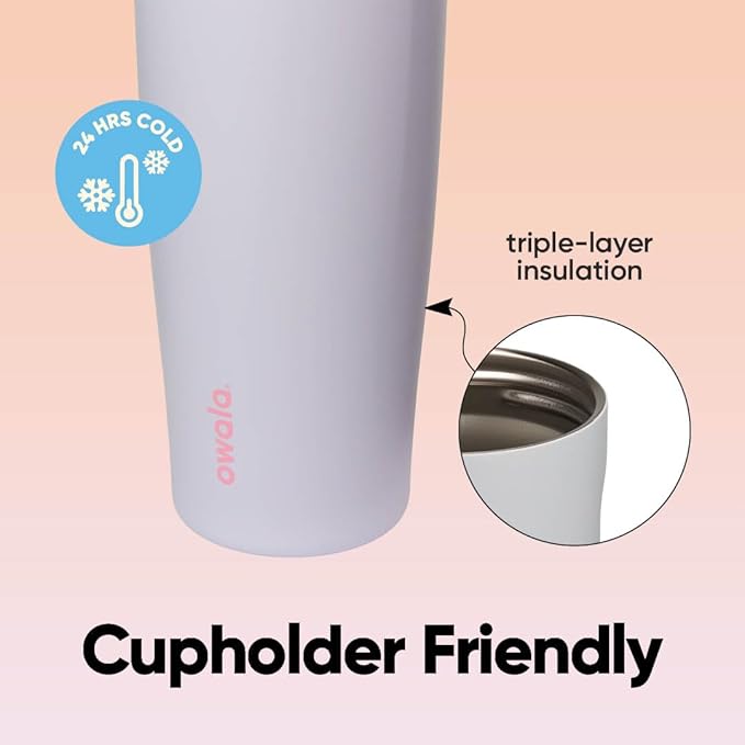 Owala FreeSip Sway Insulated Stainless Steel Water Bottle with Two-Way Spout, Built-In Straw and Bucket Handle, Made for Travel, School, and Sports, 30oz, BPA Free, Leak Proof, Beach House Owala