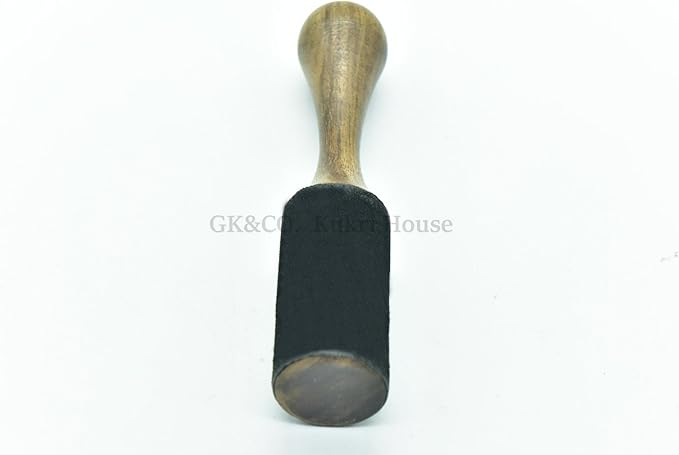 Black Leather-Wrapped Singing Bowl Striker, 7 x 2 Inches, Singing Bowl Mallet, Gong Mallet, Perfect for 6" to 10" Singing Bowls - Bloomnest