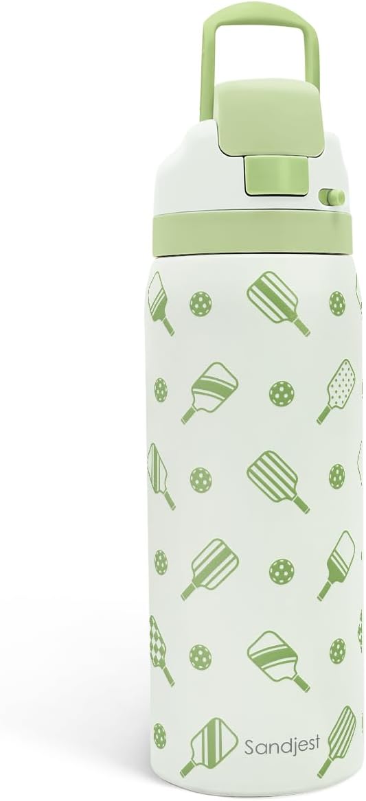 Pickleball Insulated Stainless Steel Water Bottle with Straw for Sports and Travel, 32oz, Gifts for Pickleball Lover Women Girls Friends Teens Birthday Christmas - Bloomnest