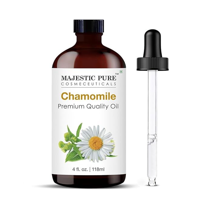 Majestic Pure Chamomile Essential Oil with Glass Dropper - Huge 4 Fl Oz - 100% Pure and Natural Chamomile Oil - Premium Grade Essential Oils for Diffuser, Aromatherapy, Soap and Candle Making - Bloomnest