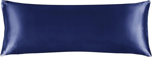 BEDELITE Satin Body Pillow Cover, Super Soft and Cooling Body Pillow Pillowcase for Hair and Skin, Breathable Silky Full Long Pillowcase Cover(20"x54", Navy) - Bloomnest