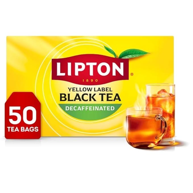 Lipton Decaf Black Tea Bags, Hot or Iced Caffeine Free Tea, 50 Tea Bags - Bloomnest