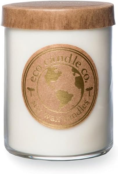 ECO CANDLE CO. Recycled Candle, Sanctuary, 18 oz. Double Wick - Scents of Black Orchid, Ginger, Cardamom, Lily, Leather, Amber, & Kyara - 100% Soy Wax, No Lead, Kraft Paper Label & Lid, Hand Made - Bloomnest