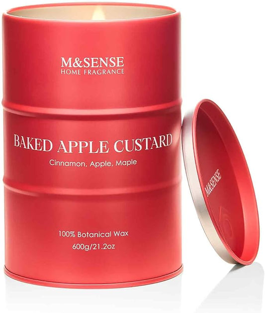 M&SENSE Baked Apple Scented Candles Large, Natural Soy Candles 21.2oz 120 Hour Slow Burning,Aromatherapy Candle for Stress Relief Meditation Relaxing - Bloomnest