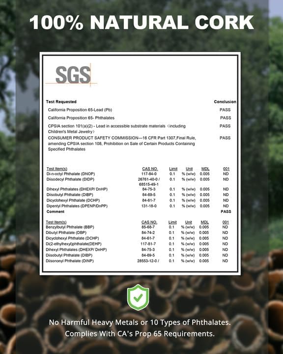 Trideer Cork Yoga Blocks, 2 Pack Natural Cork Blocks, High Density with Non Slip Surface, Eco-Friendly Accessories and Ideal for Yoga, Pilates, Stretching