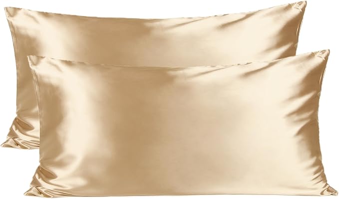Yanibest Satin Pillowcase, King Size Pillow Cases Set of 2 - Silk Pillow Cases for Hair and Skin with Zipper, Silk Pillow Cases King for 20"x40", Exquisite Packaging for Women Men - Bloomnest