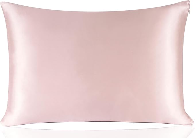 ZIMASILK 100% Pure Mulberry Silk Pillow Cases for Hair and Skin Health,Soft and Breathable,Both Sides Premium Grade 6A Silk, with Hidden Zipper,1pc (King 20"x36", Pale Pink) - Bloomnest
