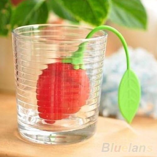 Design Loose Tea Leaf Strainer Herbal Spice Infuser Filter, Red.,
