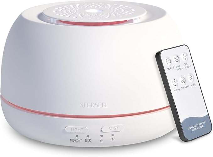 300ML Essential Oil Diffuser - 8 Hours Run Time, Aromatherapy Diffuser with Remote Control, 7-Color LED Lights for Home, Bedroom - Bloomnest