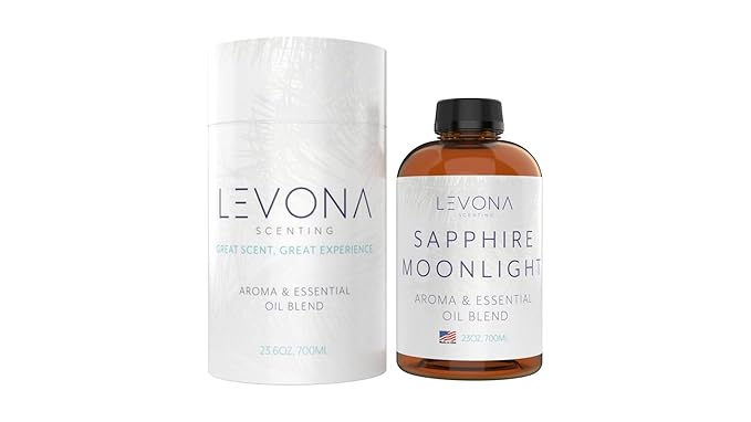 Levona Scent Essential Oil - Fresh Aroma for Home, Office, Hotel & Spa, Perfect in Humidifiers and Diffusers, Luxury Fragrance, with Lemon & Aqua Marine Notes - 700ml/ 23 fl oz, Sapphire Moonlight - Bloomnest