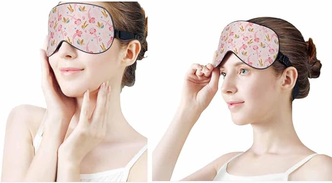 Aquarium Scene Sleep Eye Mask Axolotl Sea Weed Elements Men Women Sleep Mask with Adjustable Strap Eye Cover Eye Shade for Travel, Nap,Meditation - Bloomnest