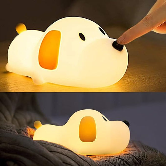 HAPPYBAG Kids Night Light,Cute Soft Silicone Dog Lamp Dimmable Nursery Portable Puppy Kawaii Lamps,Bedside Lamp for Baby and Toddler,Boy Girls - Bloomnest