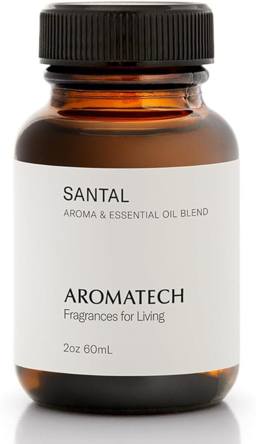 AromaTech Santal Aroma Essential Oil Blend: Luxury Hotel Inspired Aromatherapy with Amber, Vanilla, Cedar & Sandalwood for Ultrasonic Diffusers & Nebulizers - 2 fl oz, 60 mL - Bloomnest