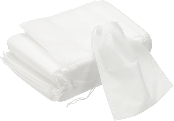 uxcell 100 Pcs Spice Bags for Cooking, 5x6 in Disposable Empty Tea Bags Muslin Non-Woven for Loose Leaf Tea Sachet Straining Soups Herbs, White - Bloomnest