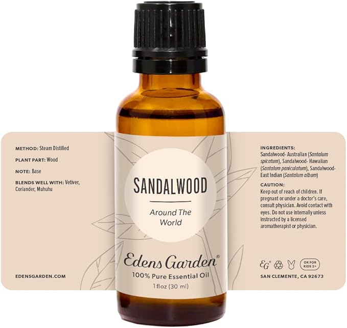 Edens Garden Sandalwood Around The World Essential Oil- 100% Pure Premium Grade, Undiluted, Natural, Therapeutic, Aromatherapy, The Best for Diffuser, Skin, Face, Hair 30 ml (1 fl oz) - Bloomnest