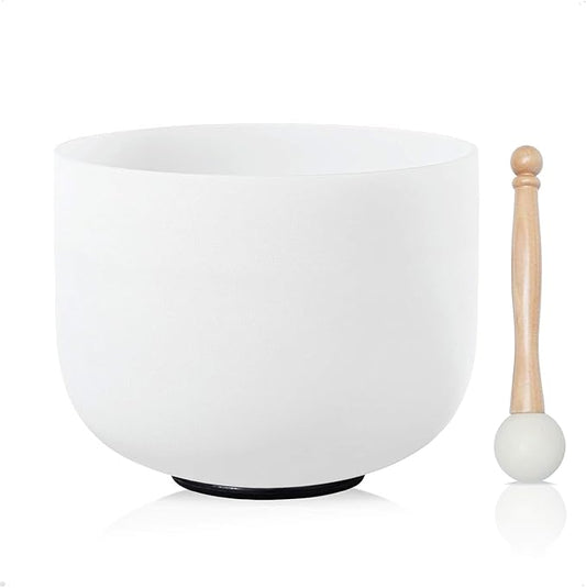 CVNC 432HZ 12 Inch C Note Root Chakra Frosted Quartz Crystal Singing Bowl Meditation Therapy Sound Healing Instrument Sound Bath Bowl with Mallet and O-ring - Bloomnest