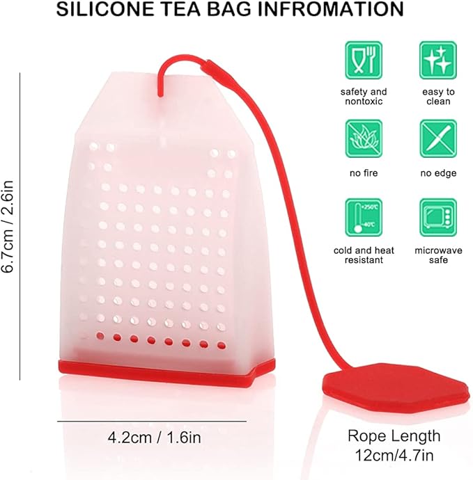 6 Pack Silicone Tea Infuser, FineGood Tea Bags Tea Infuser for Loose Tea Reusable Tea Filter Strainer - Bloomnest