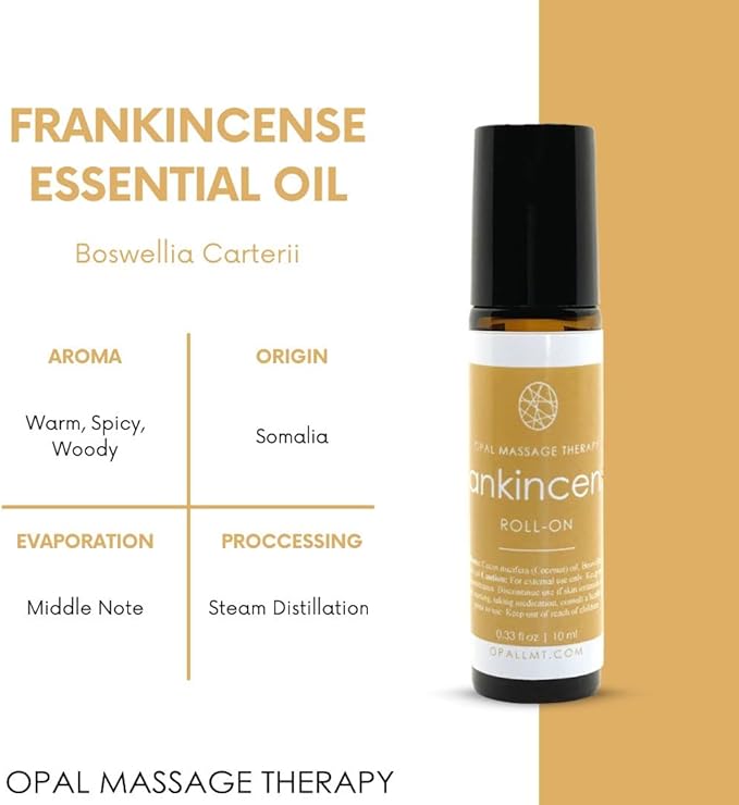 Premium Essential Oil Roll On Opal Massage Therapy 100% Natural & Pure 10 ML Roll On, Keep it Simple, Keep it Natural and Enjoy The Benefits (Frankincense) - Bloomnest
