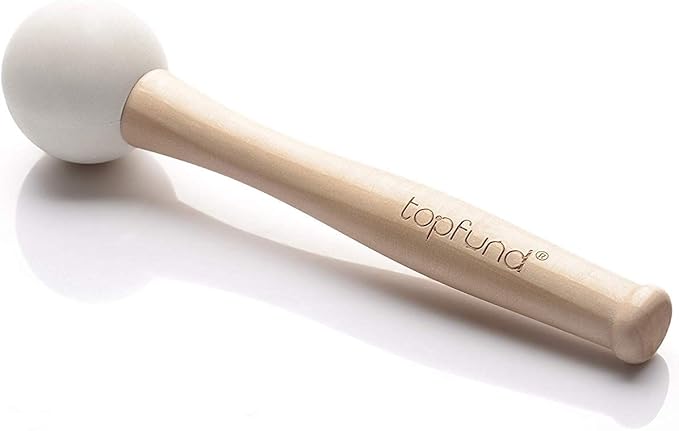 TOPFUND 7-12 inch 432Hz Chakra Set of 7 Color Crystal Singing Bowls with Carrying Cases and Mallets