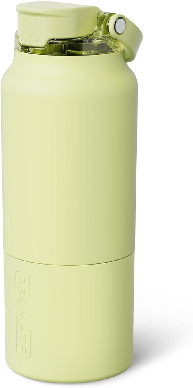 BrüMate Rise 35oz Water Bottle With 100% Leakproof Covered Silicone Straw | Insulated Stainless Steel Water Bottle With Removable Straw | Fast Flow | Soft Sip Silicone Spout | BPA-Free (Prickly Pear) Br%C3%BCMate
