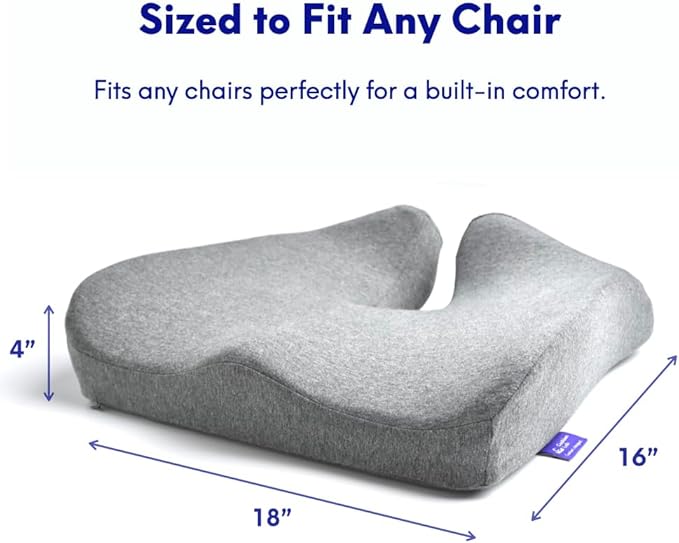 C CUSHION LAB Patented Pressure Relief Seat Cushion for Long Sitting Hours on Office/Home Chair, Car, Wheelchair - Extra-Dense Memory Foam for Hip, Tailbone, Coccyx, Sciatica - Wellness Green - Bloomnest