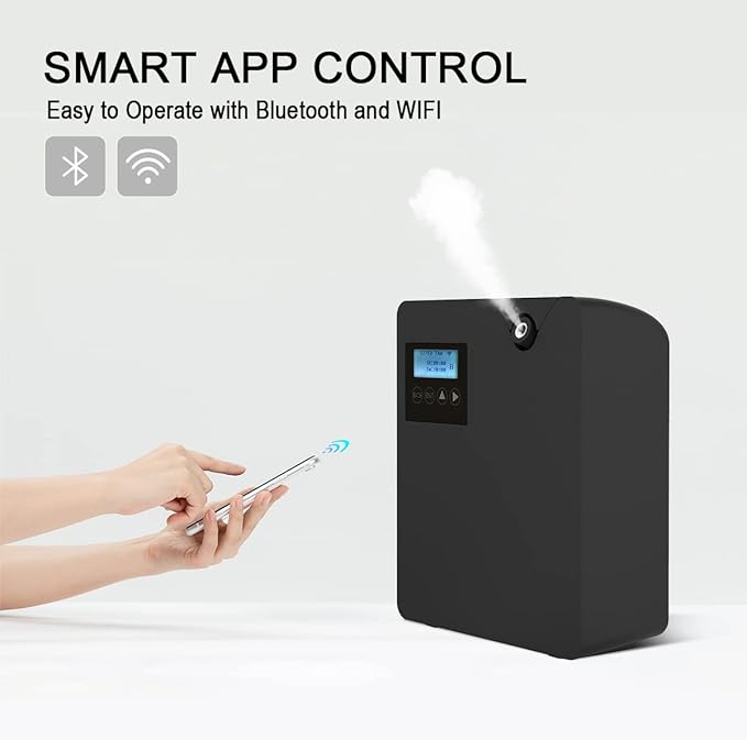 Smart Scent Air Machine for Home, Bluetooth & WiFi Hotel Scent Diffuser with Cold Air Tech, 300ML Waterless Essential Oil HVAC Scent Diffuser for Large Room, Office, Spa(Black) - Bloomnest