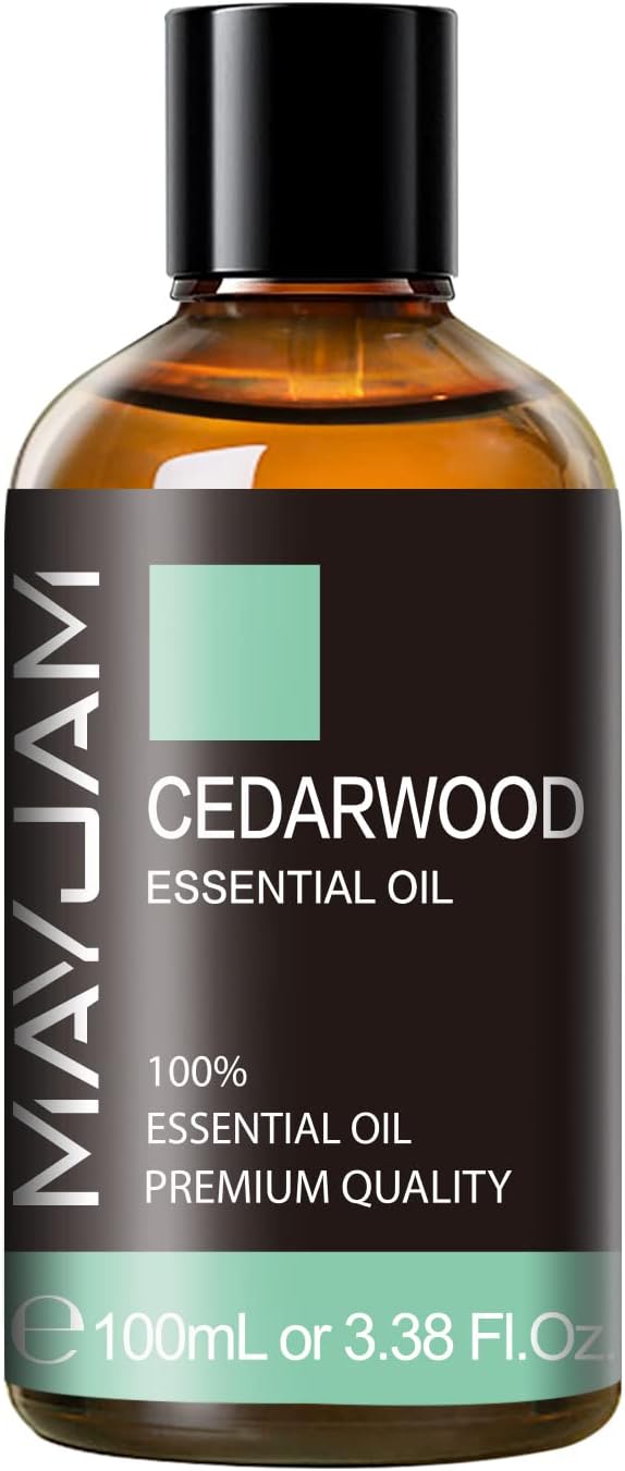 Cedarwood Essential Oil 100ML/3.38FL.OZ, MAYJAM Premium Grade Cedarwood Oil Essential Oils with Glass Dropper, Great for Aromatherapy Diffuser and DIY Soap Making - Bloomnest