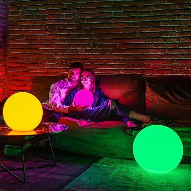 LOFTEK 20-inch LED Large Dimmable Light Ball: RGB 16 Color Changing Glow Ball with Remote Control, Waterproof Floating Pool Lights, Rechargeable for Nursery, Pool, Garden Decor - Bloomnest