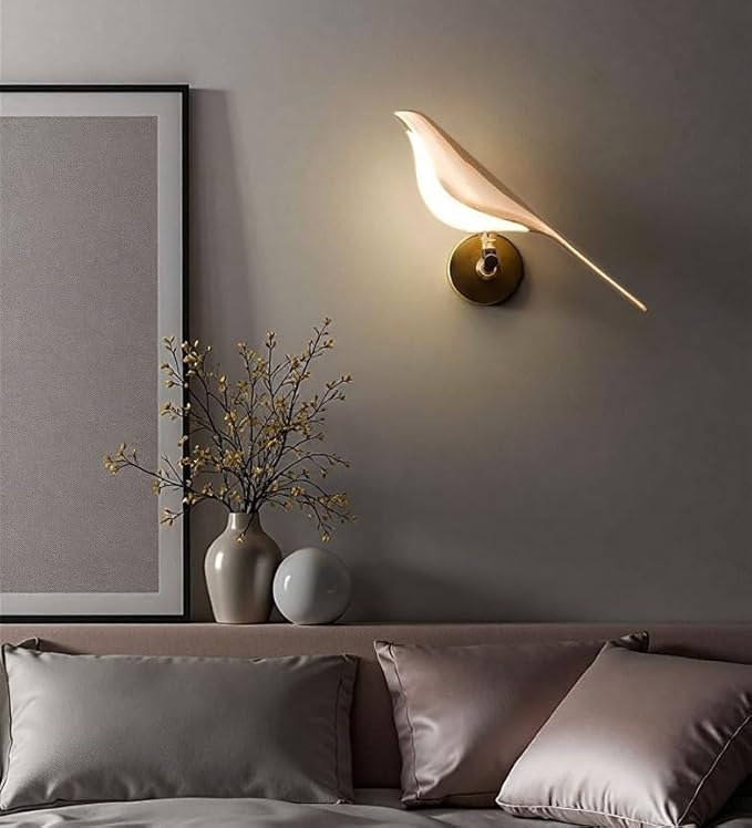 Adjustable Wall lamp in The Shape of a Bird, LED Wall Lamp, Golden Metal Wall lamp Fixture, rotatable Bedroom Bedside lamp, Living Room Wall-Mounted lamp(Color:Single-Head) - Bloomnest