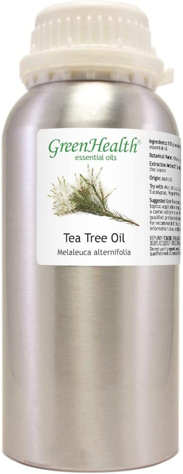 2 Bottles - 16 fl oz Tea Tree Essential Oil (100% Pure & Uncut), Aluminum Bottle - GreenHealth - Bloomnest