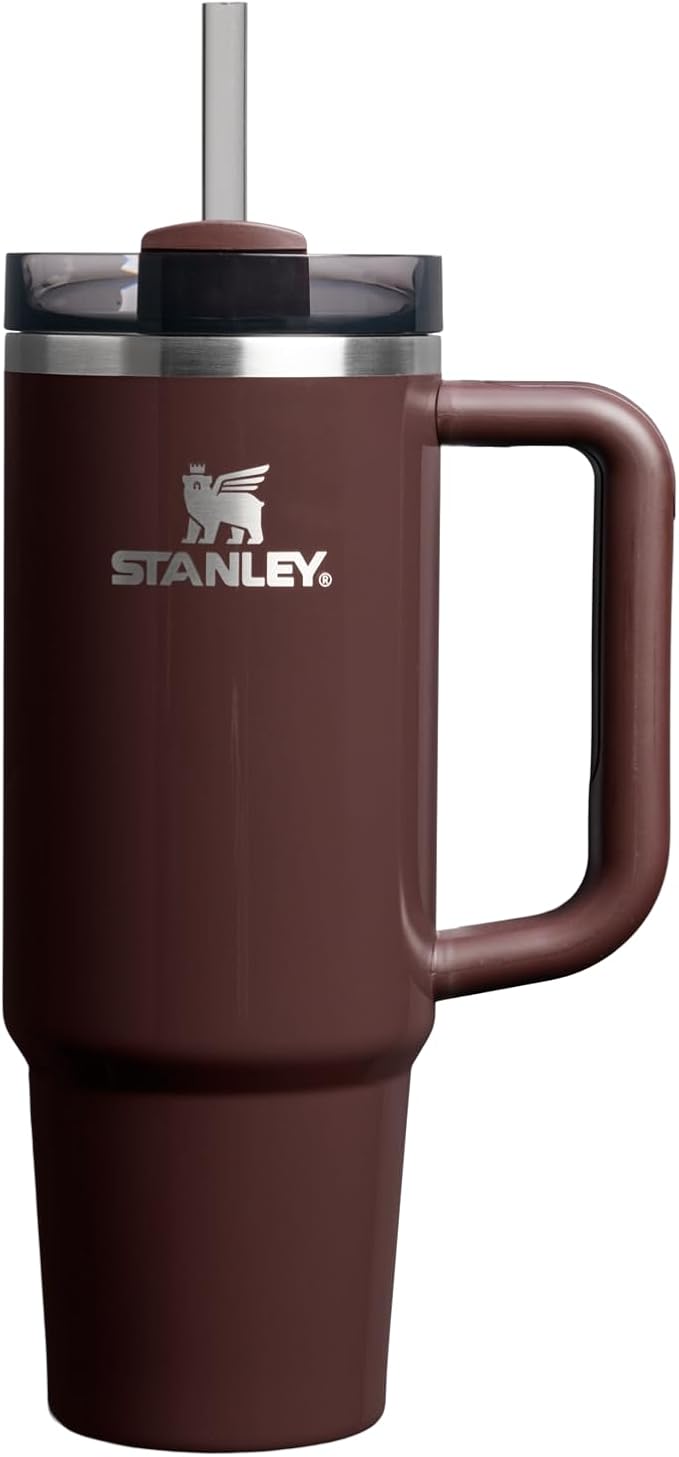 Stanley Quencher H2.0 Tumbler with Handle and Straw 30 oz | Flowstate 3-Position Lid | Cup Holder Compatible for Travel | Insulated Stainless Steel Cup | BPA-Free | Mahogany Gloss