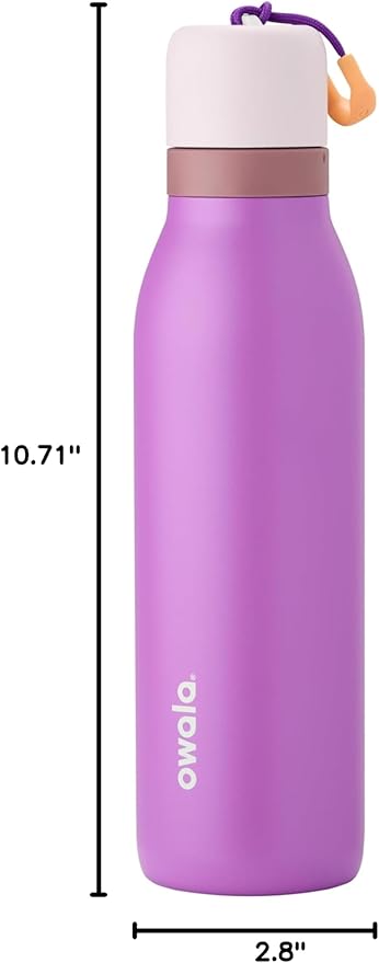 Owala FreeSip Twist Insulated Stainless Steel Water Bottle with Straw for Sports and Travel, BPA-Free, 18-oz, Purple (California Grapevine) Owala