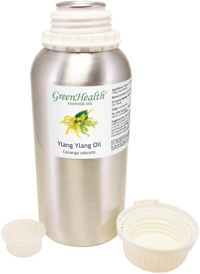 Ylang Ylang Essential Oil – 16 fl oz (473 ml) Aluminum Bottle w/Plug Cap – 100% Pure Essential Oil – GreenHealth - Bloomnest