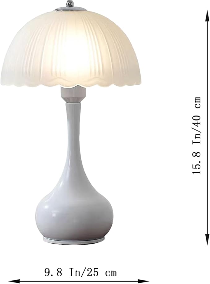 Large Table Light 3 Color Adjustable Ceramic Lamp Vintage Nightstand Lamps Dimmable Bedside Table Lamps for Living Room Bedroom Home Office (White) - Bloomnest