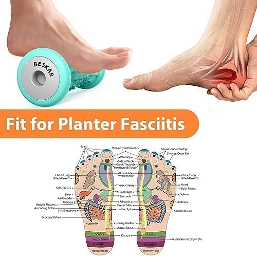 BESKAR Foot Massage Roller for Plantar Fasciitis Relief, Portable Foot Roller to Deep Tissue Muscle Massage, Foot Arch and Heel Pain, Foot Trigger Point Therapy Reflexology Tool, Green - Bloomnest