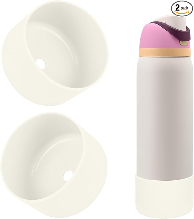 2PCS Silicone Water Bottle Boot, Compatible with Owala 24oz 32oz 40oz, Protective Anti-Scratch & Anti-Dent No Noise Sleeve Cover for FreeSip/Twist/Flip Water Bottles (Daybreak, 32oz) BKBY