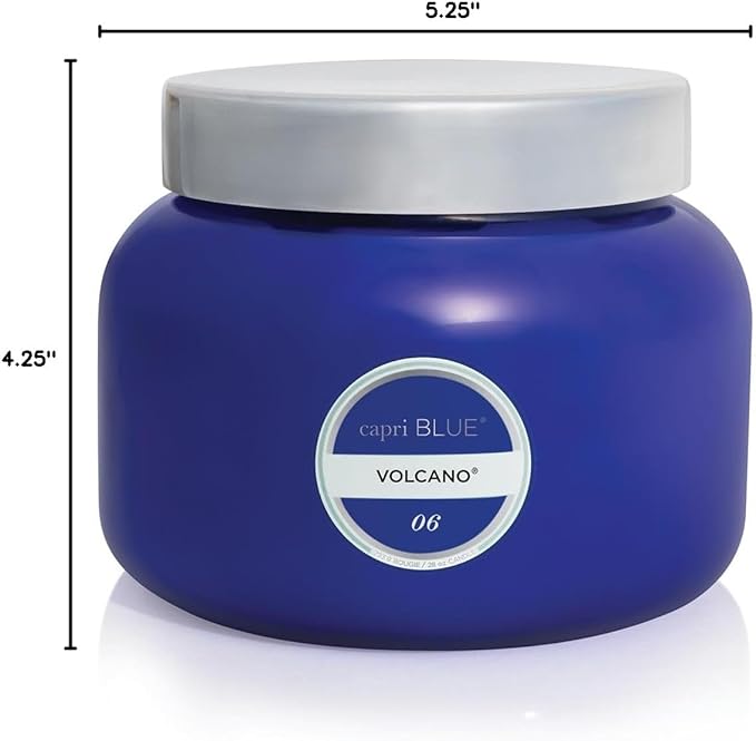 Capri Blue Volcano Scented Candles - Luxury Three Wick Candles for Home Scented with Tropical Fruit & Sugared Citrus - Soy Wax Blend - Large Blue Color (28 oz) - Bloomnest