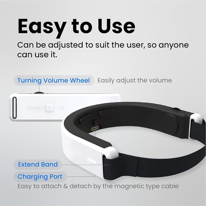 Insomnia Relief Device, Brain Care Headset, 40Hz Gamma Wave Stimulation of Near-Infrared & Bone Conduction, Improve Sleep, Enhance Concentration, Mental Relief and Relieve Stress - Bloomnest