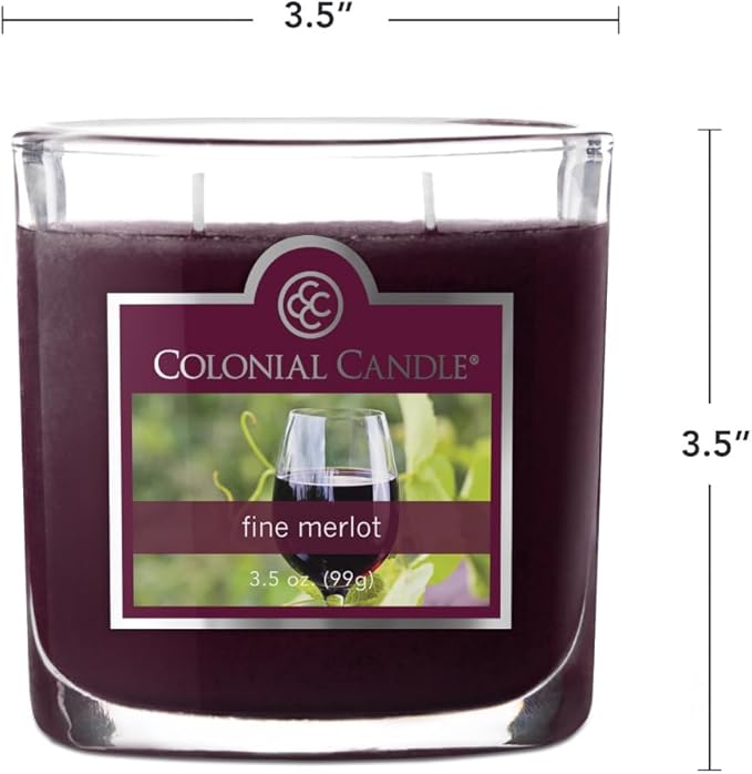Colonial Candle Fine Merlot Scented Jar Candle, 2 Wick, 3.5 oz, Mottled Wax Candle - Bloomnest