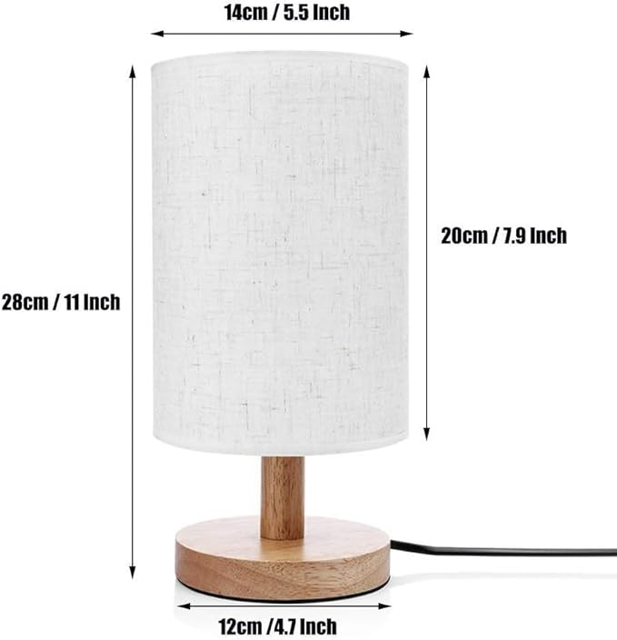 Wood Base Table Lights Dory Table Lamp with Light Bulb Bedside Night Light Great Decor or Gift Ideas, SN-001 - Bloomnest