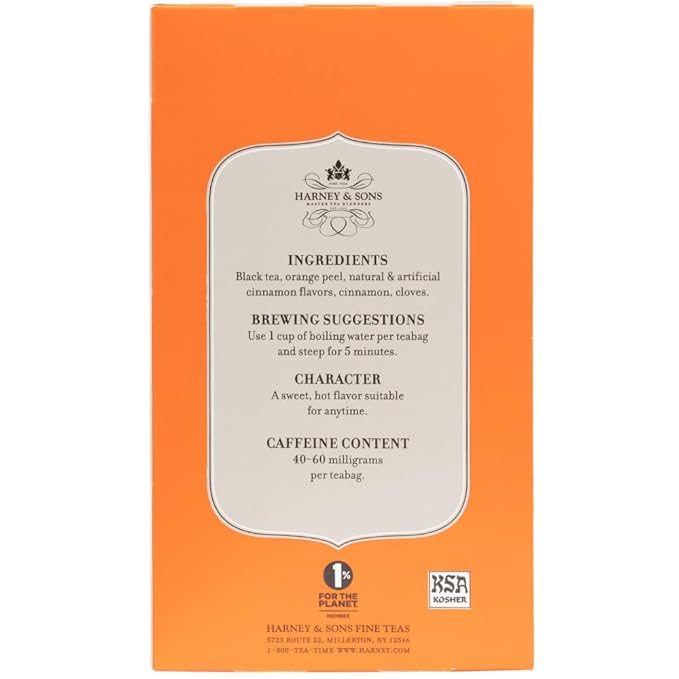 Harney & Sons Black Tea Bags, Hot Cinnamon Spice, 20 Count - Bloomnest